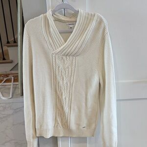 Calvin Klein Women's Ivory Cowl Neck Sweater